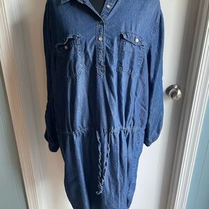 Gloria Vanderbilt Blue Denim Shirt Dress